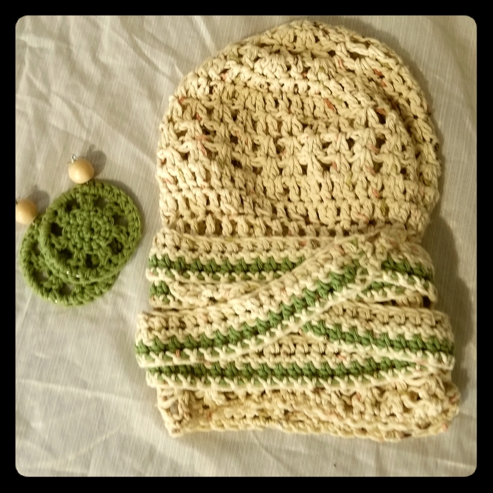 Crochet style dreadlock wrap & matching earrings